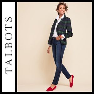 Talbots Flawless Slim Ankle Velvet Stripe Jeans